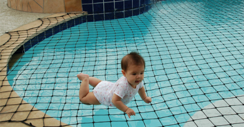 Baby on Safety Net